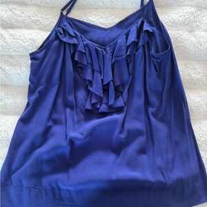 Elegant Blue Ruffle Women's Top